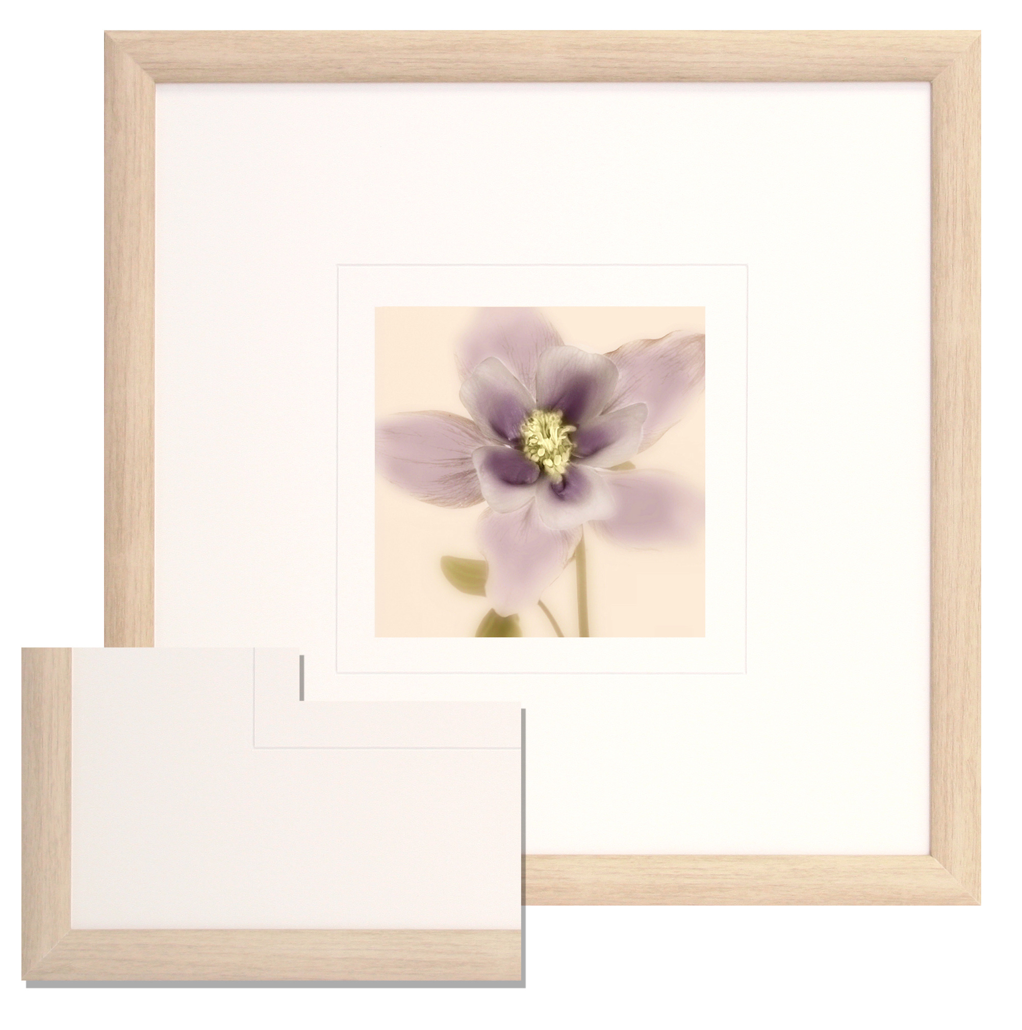 FP172 Wall décor art framed print floral light wood frame
